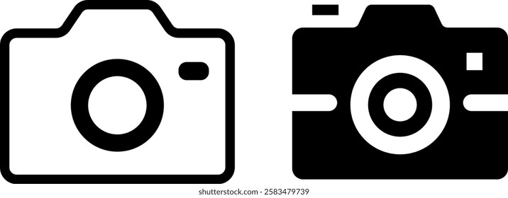 Photography Icon Sign – Camera and Visual Arts Vector Symbol Set
