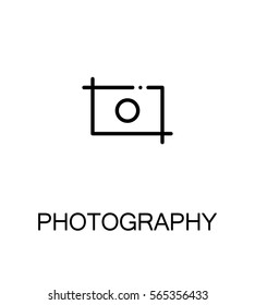 Photography icon. Single high quality outline symbol for web design or mobile app. Thin line sign for design logo. Black outline pictogram on white background