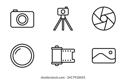 Photography icon symbol vector template collection