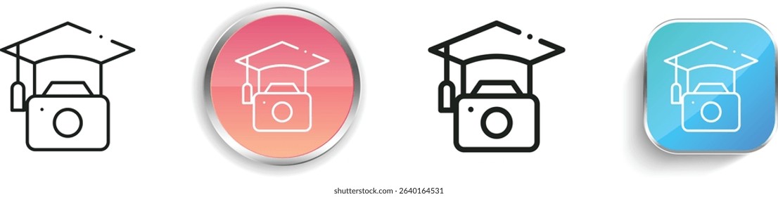 photography icon. Thin Linear, Regular and Button Style Design Isolated On White Background