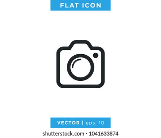 Photography Icon Vector Logo Template With Square Camera