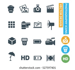 
Photography icons design,clean vector