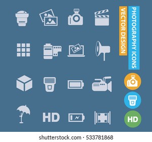 
Photography icons design,clean vector