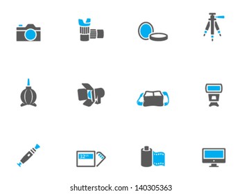 Photography icons in duo tone colors