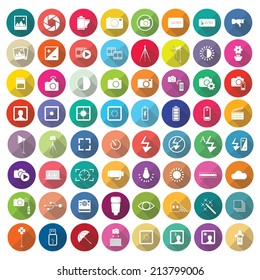 Photography icons in flat design