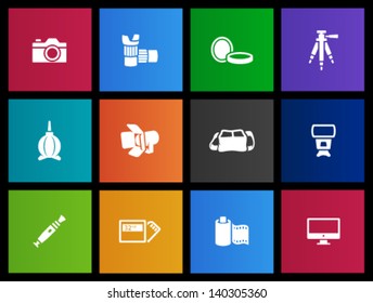 Photography icons in Metro style