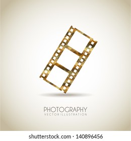 photography icons over beige background vector illustration