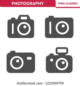 Photography Icons. Professional, pixel perfect icons, EPS 10 format.