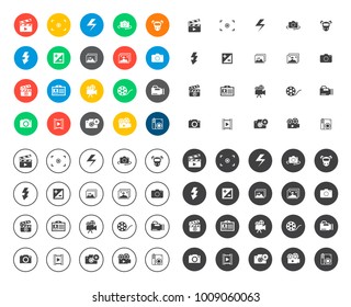 Photography icons set