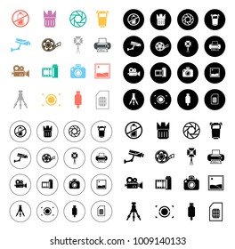 Photography icons set