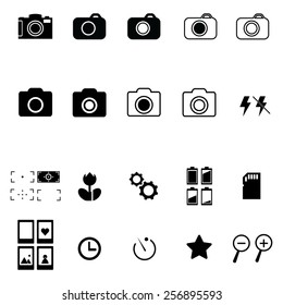 Photography icons set