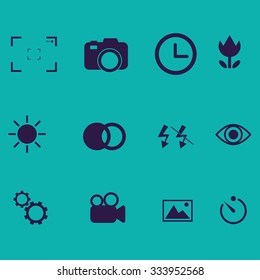 Photography icons set