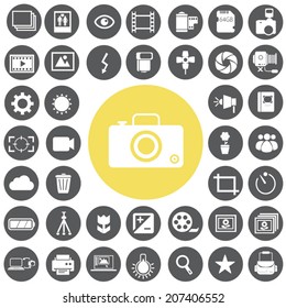 Photography icons set and Camera icons set