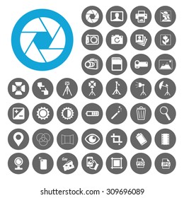 Photography Icons Set. Illustration EPS10