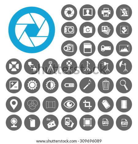 Photography icons set. Illustration EPS10