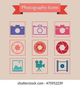 photography icons vector