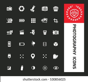 Photography icons,clean vector