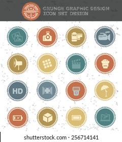 Photography icons,retro style,clean vector