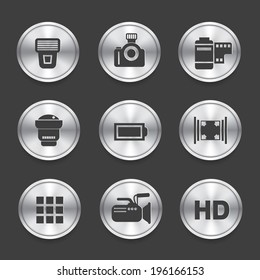 Photography icons,Silver vector
