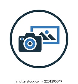 Photography, image, camera icon. Simple vector illustration.