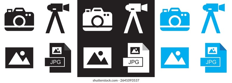 Photography  and  Image Editing Icon.  Camera, Photo, Picture Editing vector. Vector for websites, mobile interfaces, presentations, banner, visual branding etc. Vector illustration. EPS 10