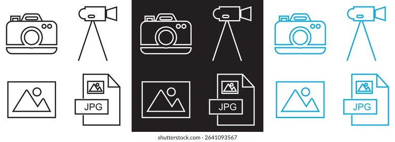 Photography  and  Image Editing Icon.  Camera, Photo, Picture Editing vector. Vector for websites, mobile interfaces, presentations, banner, visual branding etc. Vector illustration. EPS 10