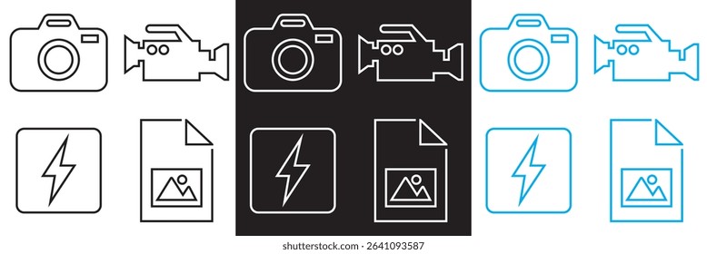 Photography  and  Image Editing Icon.  Camera, Photo, Picture Editing vector. Vector for websites, mobile interfaces, presentations, banner, visual branding etc. Vector illustration. EPS 10