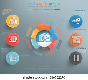 
Photography info graphic design, clean vector