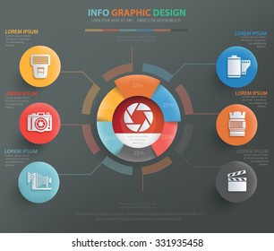 Photography info graphic design,clean vector