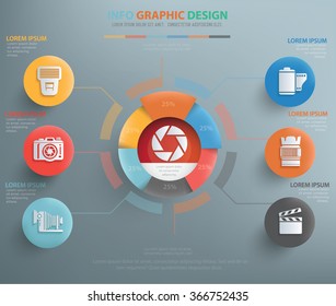 
Photography info graphic design,clean vector