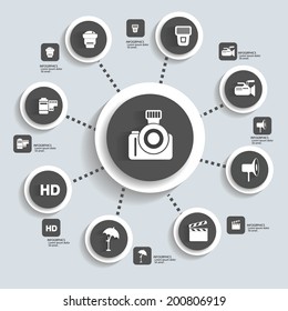 Photography info graphic design,vector