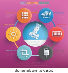 Photography info graphic design,vector