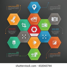 Photography info graphic design,vector