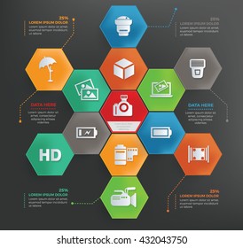 Photography info graphic design,vector