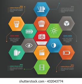 Photography info graphic design,vector