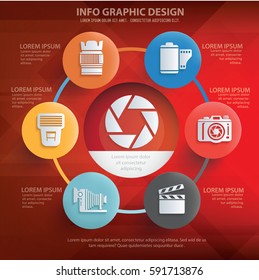 Photography info graphics design,clean vector