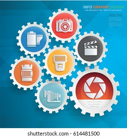 Photography info graphics design,clean vector