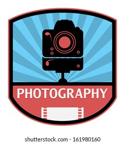 Photography label, vector illustration