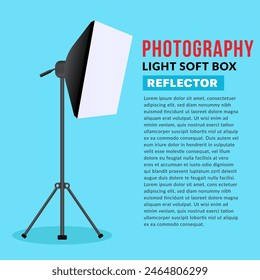 Photography Light Soft box Reflector Flat Vector Design