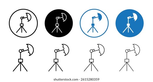 photography lighting icon Flat simple outline set