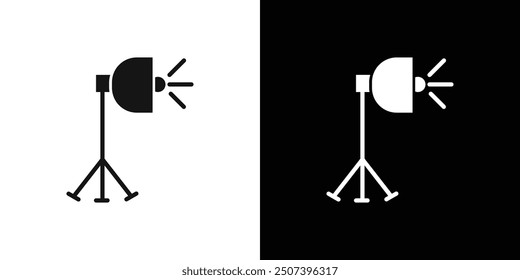 photography lighting icon Flat vector set outline