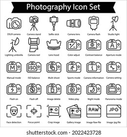Photography Line Icon Set, Line Icon Set