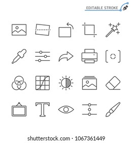 Photography line icons. Editable stroke. Pixel perfect.