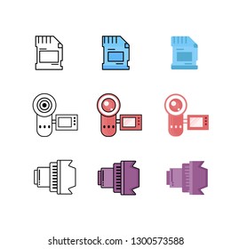 Photography Line icons. Vector illustration photography set - Photography flat design set