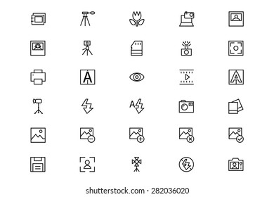 Photography Line Vector Icons 4