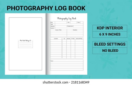 Photography Log Book - Kdp Interior