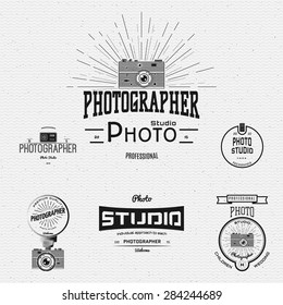 Photography logo badges logos and labels for any use, on a white background