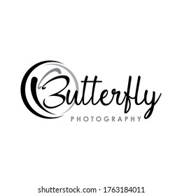 Photography Logo. Butterfly Photography Logo Design