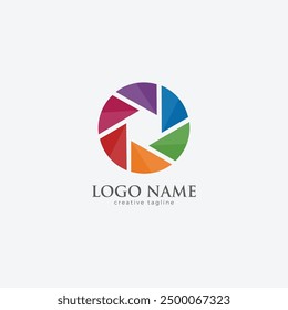 Photography logo, camera, flash, frame, art, studio, shutter, photo, digital, lens fully editable vector logo template