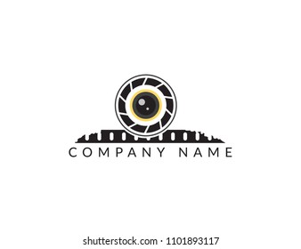 Photography logo camera icon vector
